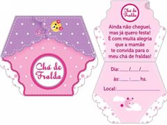 CONVITE CHA DE FRALDA MENINA 14.30 10UN