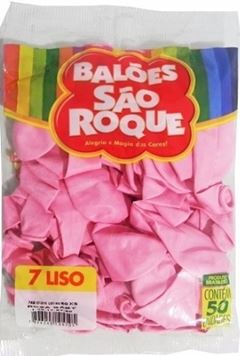 BALAO N.7 LISO ROSA BABY - 50 UN (6750)