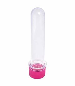 TUBO ACRILICO  GRANDE C/TP PINK 10UN