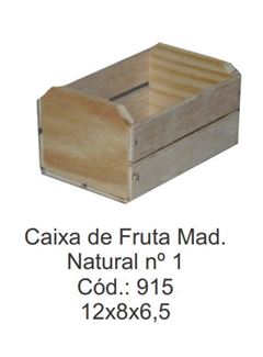 CAIXA DE FRUTAS MADEIRA NATURAL N 1 915