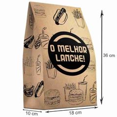 SACO KRAFT 18X36X10CM 7,5KG LANCHE C/100