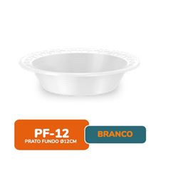 PRATO 12 PLAST PF-12CM FUNDO BRANCO C/10