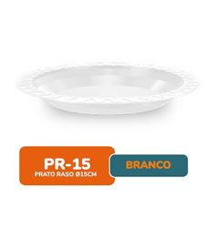 PRATO 15 PLAST PR-15 CM RASO BRANCO C/10