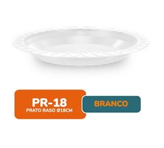 PRATO 18 PLAST PR-18 CM RASO BRANCO C/10