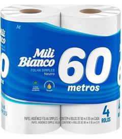 PAPEL HIG BIANCO F.SIMP NEUTRO 60M 4UN