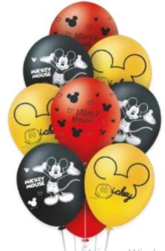 MICKEY MOUSE  BALAO LATEX RED 9POL 25UN