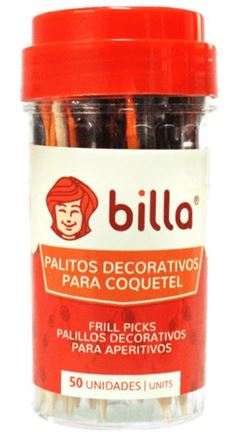 PALITO COQUETEL BILLA 6,5CM CX C/50UN