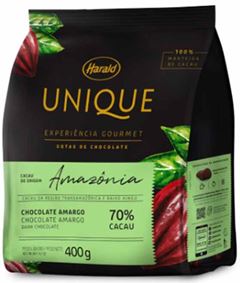 CHOCOLATE UNIQUE GOTAS M AMARGO 70% 400GR