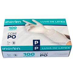 LUVA LATEX DESC INOVEN C/PO P 100UN