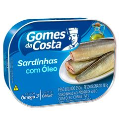 SARDINHA GOMES DA COSTA OLEO 250G 