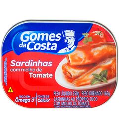 SARDINHA GOMES DA COSTA MOLHO TOM 250G 